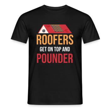 Roofers get to the top and pounder - Men's T-Shirt - black - Front - AI Model Male 178 light (178cm)