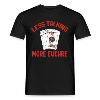 Weniger Reden, Mehr Euchre Casino Dealer Mahjong - Männer T-Shirt - Schwarz - Vorne - AI Model Male 178 light (178cm)