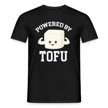 Powered By Tofu Tempeh Asian Miso Veggie Broccoli - Männer T-Shirt - Schwarz - Vorne - AI Model Male 178 light (178cm)