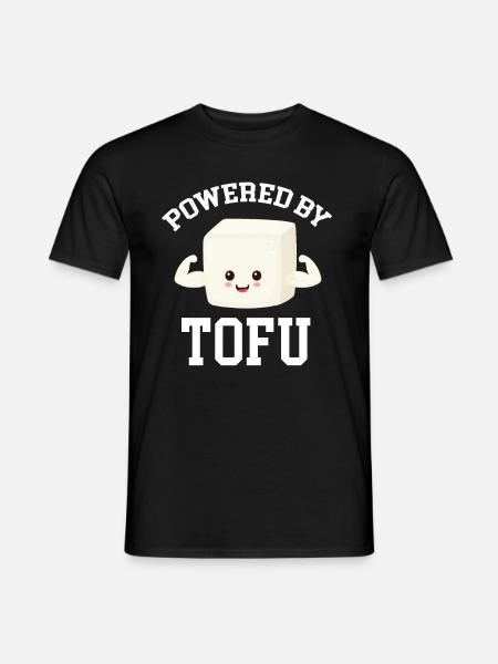 Powered By Tofu Tempeh Asian Miso Veggie Broccoli - Männer T-Shirt - Schwarz