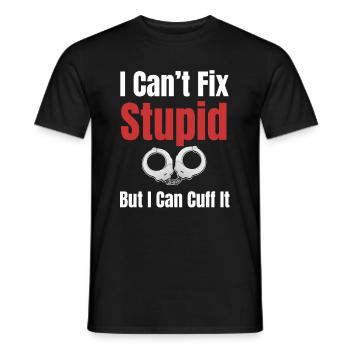 Je ne peux pas réparer des choses stupides, mais je peux - T-shirt homme - noir - Devant - AI Model Male 178 light (178cm)