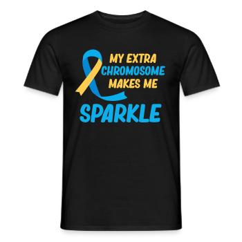 Mon chromosome supplémentaire me fait briller. - T-shirt homme - noir - Devant - AI Model Male 178 light (178cm)