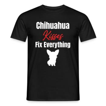 Chihuahua Kisses Fix Everything Paw Chihuahua - Men's T-Shirt - black - Front - AI Model Male 178 light (178cm)