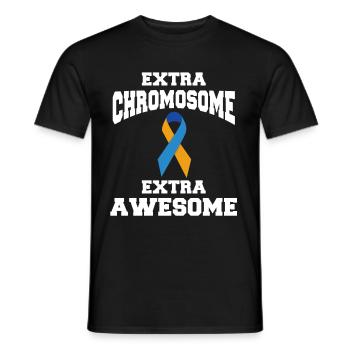 Extra Chromosom Extra Awesome Down-syndrom - Männer T-Shirt - Schwarz - Vorne - AI Model Male 178 light (178cm)