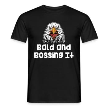 Chauve Et Bossing It Drôle Coiffeur Barbu - T-shirt homme - noir - Devant - AI Model Male 178 light (178cm)