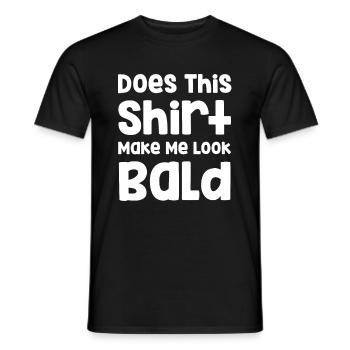 Est-ce que cette chemise me fait paraître chauve ? Coiffeur - T-shirt homme - noir - Devant - AI Model Male 178 light (178cm)