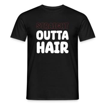 Coiffeur barbu chauve Straight Outta Hair - T-shirt homme - noir - Devant - AI Model Male 178 light (178cm)
