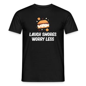 Laugh Smores Worry Less Glamping Backpacking - T-shirt homme - noir - Devant - AI Model Male 178 light (178cm)