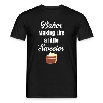 Bakers make life a little sweeter. Bake - Men's T-Shirt - black - Front - AI Model Male 178 light (178cm)