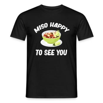 Miso Happy To See You Asian Chinese - Men's T-Shirt - black - Front - AI Model Male 178 light (178cm)