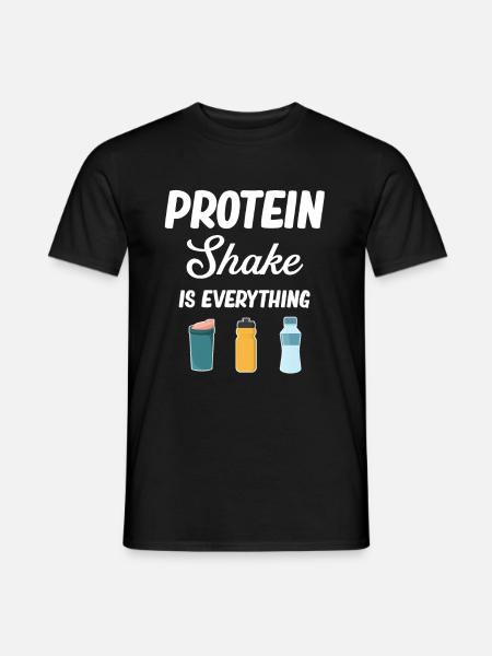 Protein-shake Ist Alles, Cardio-training, - Männer T-Shirt - Schwarz