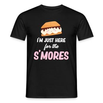 Ich Bin Einfach Hier Für Die S'mores Glamping - Männer T-Shirt - Schwarz - Vorne - AI Model Male 178 light (178cm)