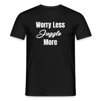 Worrying, juggling less, more - Men's T-Shirt - black - Front - AI Model Male 178 light (178cm)