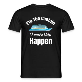 I'm the captain I'm on a - Men's T-Shirt - black - Front - AI Model Male 178 light (178cm)