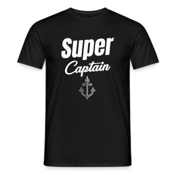 Super Captain Funny Ship Captain Cruise - Men's T-Shirt - black - Front - AI Model Male 178 light (178cm)