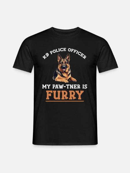 polizist Mein Paw-tner Ist Ein Pelziger Hund - Männer T-Shirt - Schwarz