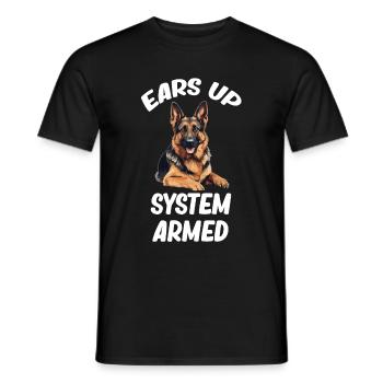 Ears Up Armed Police System - Men's T-Shirt - black - Front - AI Model Male 178 light (178cm)