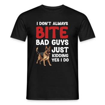 Ich Beiße Nicht Immer Bösewichte. Nur Ein Scherz, - Männer T-Shirt - Schwarz - Vorne - AI Model Male 178 light (178cm)