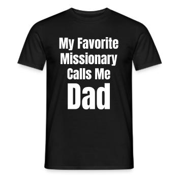 Mon missionnaire préféré m’appelle Papa Lustiger - T-shirt homme - noir - Devant - AI Model Male 178 light (178cm)