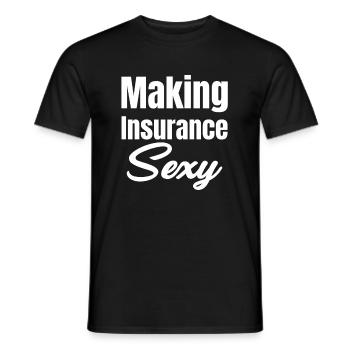 Insurance Make Sexy Funny Agent Assurance - T-shirt homme - noir - Devant - AI Model Male 178 light (178cm)
