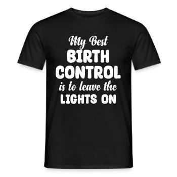 My best contraception is to turn off the light - Men's T-Shirt - black - Front - AI Model Male 178 light (178cm)