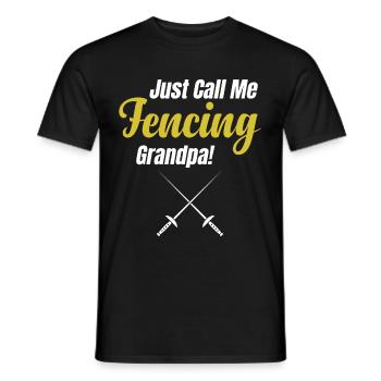 Just call me fencing grandpa! En Garde Athlete - Men's T-Shirt - black - Front - AI Model Male 178 light (178cm)