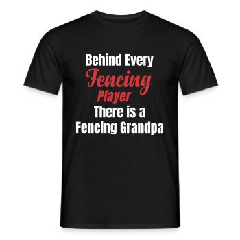 Hinter Jedem Fechtspieler Steht Ein Fecht-opa! - Männer T-Shirt - Schwarz - Vorne - AI Model Male 178 light (178cm)
