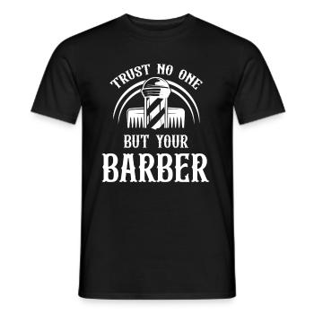 Vertrauen Sie Niemandem Außer Ihrem Friseur. - Männer T-Shirt - Schwarz - Vorne - AI Model Male 178 light (178cm)