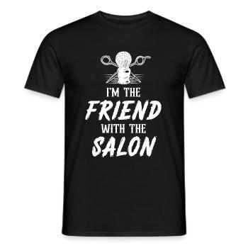 Je suis l’amie de The Salon Funny Barber - T-shirt homme - noir - Devant - AI Model Male 178 light (178cm)