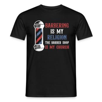 Le salon de coiffure est ma religion Le salon de coiffure - T-shirt homme - noir - Devant - AI Model Male 178 light (178cm)
