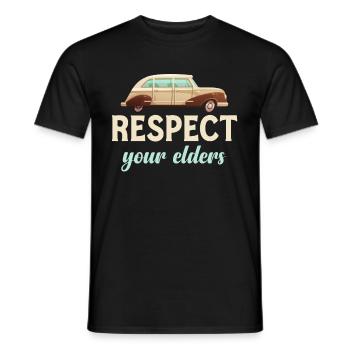 Respect your oldest classic car collectors - Men's T-Shirt - black - Front - AI Model Male 178 light (178cm)