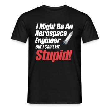Ich Könnte Ein Luft- Und Raumfahrtingenieur Sein, - Männer T-Shirt - Schwarz - Vorne - AI Model Male 178 light (178cm)