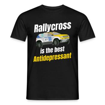 Rallycross is the best antidepressant - Men's T-Shirt - black - Front - AI Model Male 178 light (178cm)