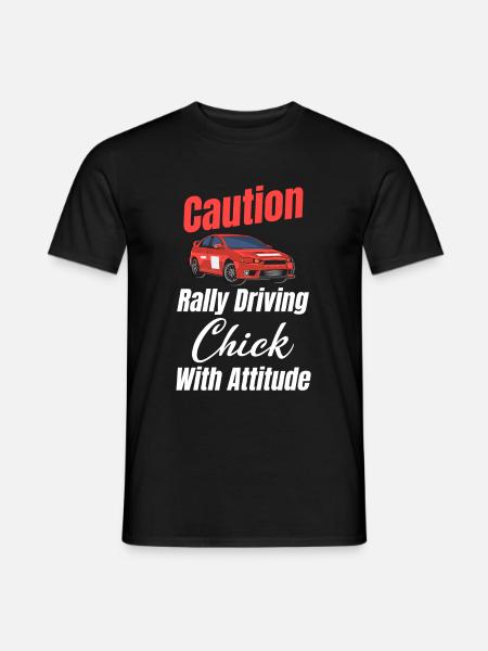 Achtung, Rallye Fahrendes Mädchen Mit - Männer T-Shirt - Schwarz