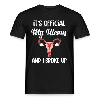 C’est officiel. Mon utérus et moi avons - T-shirt homme - noir - Devant - AI Model Male 178 light (178cm)