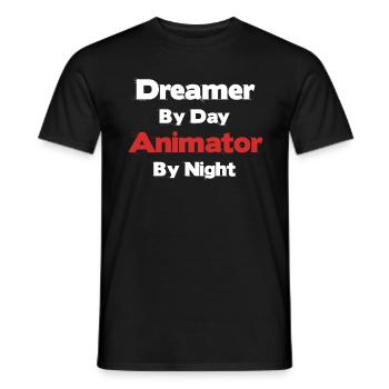 Dreamer By Day Animator By Night Lustige - Männer T-Shirt - Schwarz - Vorne - AI Model Male 178 light (178cm)