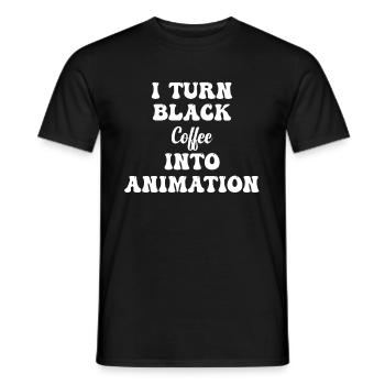 Ich Verwandle Schwarzen Kaffee In Animation 3d - Männer T-Shirt - Schwarz - Vorne - AI Model Male 178 light (178cm)