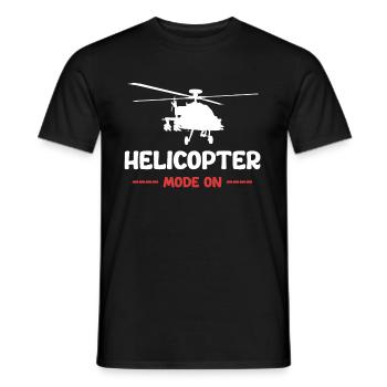 Mode hélicoptère dans les hangars à partir de - T-shirt homme - noir - Devant - AI Model Male 178 light (178cm)