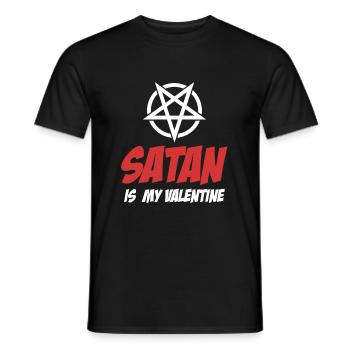 Satan est ma Saint-Valentin Antéchrist Humour Satanique - T-shirt homme - noir - Devant - AI Model Male 178 light (178cm)