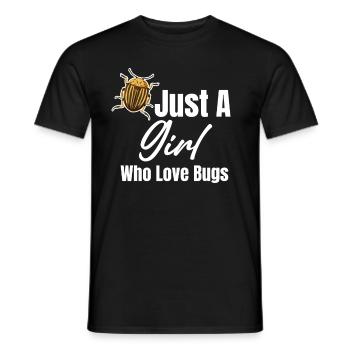 Just a girl who loves insects, entomologist, - Men's T-Shirt - black - Front - AI Model Male 178 light (178cm)