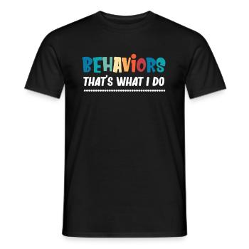 T Shirt for Beware Behaviors I Do, - Men's T-Shirt - black - Front - AI Model Male 178 light (178cm)