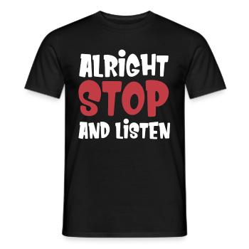 T Shirt for Bewä Okay, Stop Regulating - Men's T-Shirt - black - Front - AI Model Male 178 light (178cm)