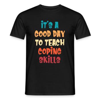 T Shirt for Bewä It's a good day to cope - Men's T-Shirt - black - Front - AI Model Male 178 light (178cm)