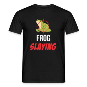 Chasseurs tueurs de grenouilles Cottagecore Morilles Camping - T-shirt homme - noir - Devant - AI Model Male 178 light (178cm)