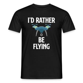I'd Rather Be Flying Funny Drone Flying - Men's T-Shirt - black - Front - AI Model Male 178 light (178cm)