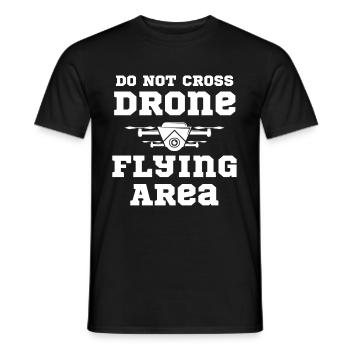 Do not cross the drone flight area. - Men's T-Shirt - black - Front - AI Model Male 178 light (178cm)
