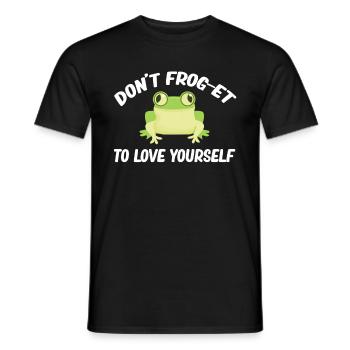 Don’t Frog-et To Love Yourself Chasse aux grenouilles - T-shirt homme - noir - Devant - AI Model Male 178 light (178cm)