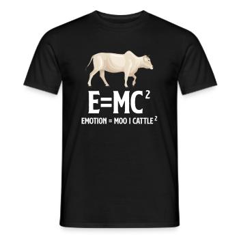 E=mc Emotion = Moo X Éleveur de bovins Ranchero - T-shirt homme - noir - Devant - AI Model Male 178 light (178cm)