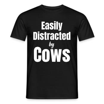 Easily distracted by cows, ranchers - Men's T-Shirt - black - Front - AI Model Male 178 light (178cm)