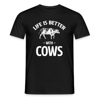La vie est meilleure avec les vaches, les éleveurs de bovins - T-shirt homme - noir - Devant - AI Model Male 178 light (178cm)